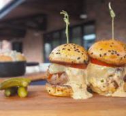 Big burger with truffle sauce