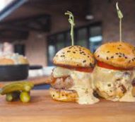 Big burger with truffle sauce