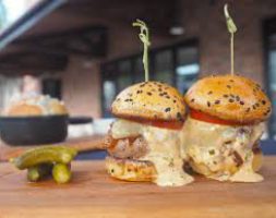Big burger with truffle sauce
